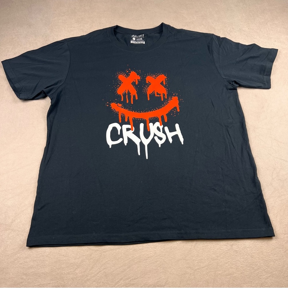 Crush Men's Black Tee with Orange Graphic